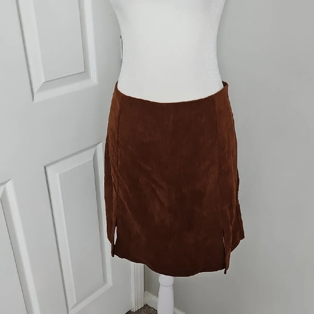 NWT Cider Brown Corduroy High Waist Split Skort Plus XL